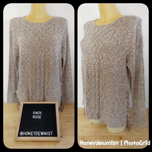 KNOX ROSE Knit Tan Pull Over Sweater